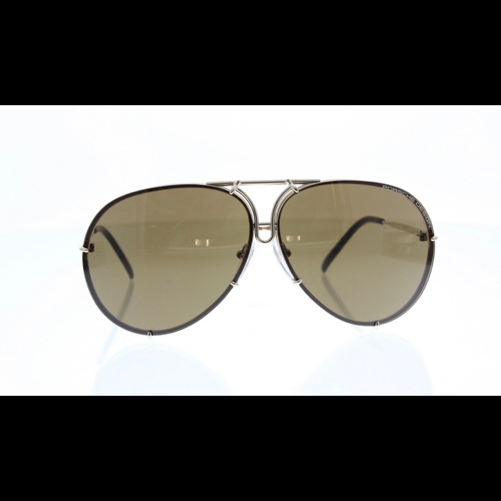 Porsche Design Aviator Sunglasses Brown Gold Frame - Picture 8 of 16
